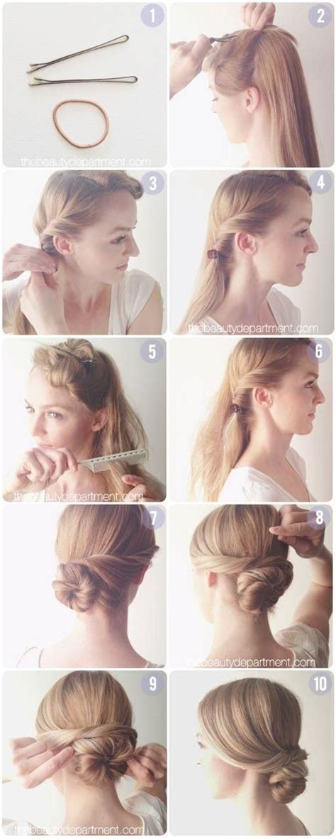 Everyday Hairstyles Tutorial Easy Low Chignon Bun Popular Haircuts
