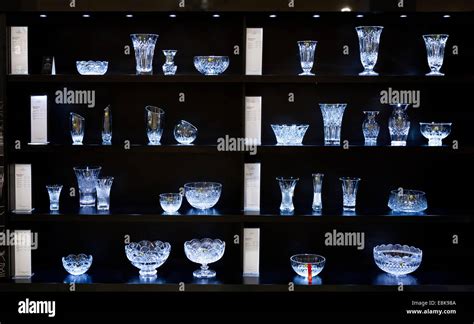 Display Of Bowls And Vases In The Showroom At The Waterford Crystal