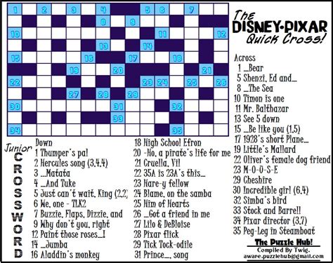 Adults love puzzles and games as much as kids do and these crosswords do not disappoint. The Puzzle Hub: Junior Crossword; Disney/Pixar Edition!