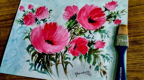 How To Paint Simple Flower Painting With Watercolor Paint With David
