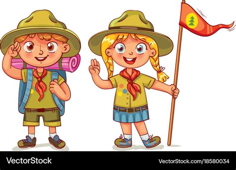 Scout Boy And Scout Girl Royalty Free Vector Image