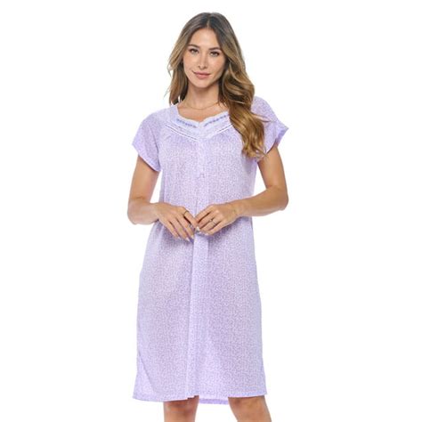 Casual Nights Women S Fancy Lace Floral Short Sleeve Nightgown