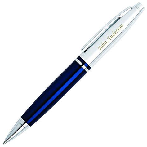 Personalized Engraved Cross Calais Ballpoint T Pen Blue Custom