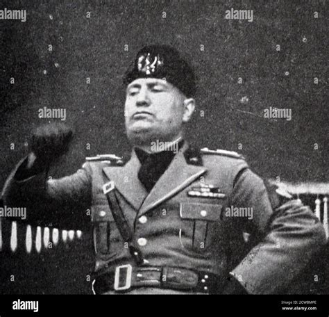 Black And White Photograph Of Italian Prime Minister Benito Mussolini