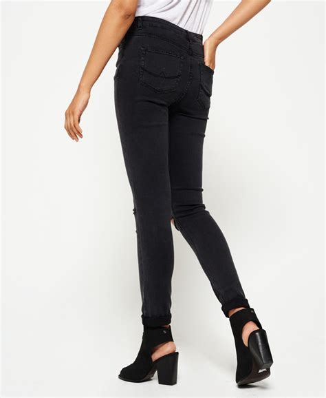 superdry sophia skinny jeans met hoge taille jeans voor dames