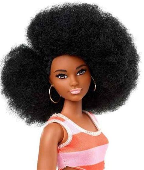 Boneca Barbie Fashionista 105 Negra Afro Vestido Black Top Brinquedo