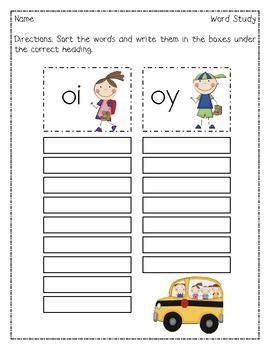 These free phonics worksheets may be used independently and without any obligation to make a purchase, though they work well with the excellent phonics dvd and. This Words Their Way inspired sort focuses on diphthongs oi & oy. | Teaching phonics, First ...