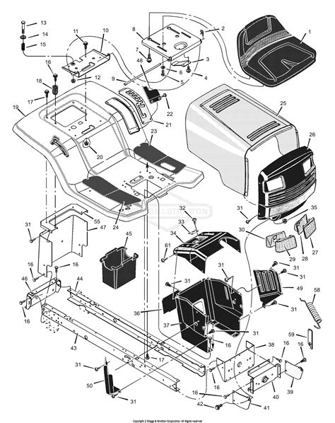 Murray 46501x92a Lawn Tractor 2000 Parts Diagram For Chassis And Hood