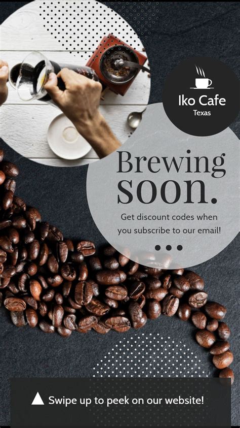 Coffee Shop Cafe Announcement Coming Soon Instagram Story Template