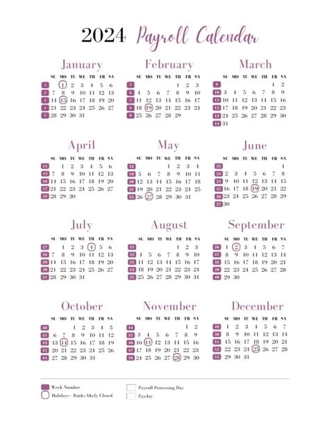 2024 Paycheck Calendar Bert Marina