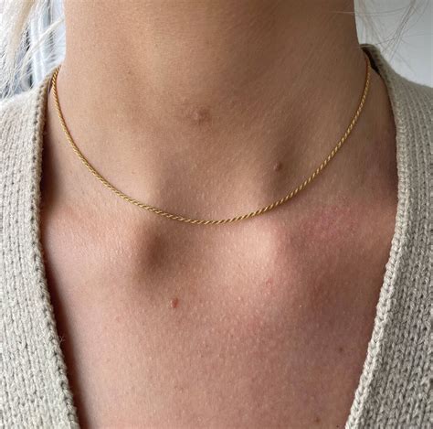 Dainty Rope Chain Necklace In K Gold Vermeil Plated By Naked Palm