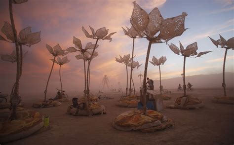 The Art Installation Pulse And Bloom Is Seen During The Burning Man 2014
