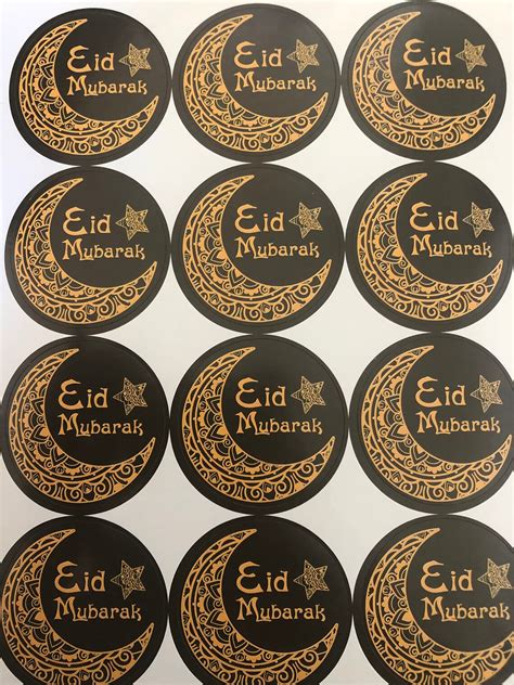 36 Eid Mubarak Stickers Labels Islamic Party Supplies Etsy