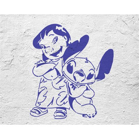 Lilo And Stitch Stencil N1 Disney Cartoon Stencil For Nursery Decoration