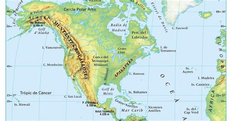 12relieve Mapa FÍsico AmÉrica Norte Y Sur