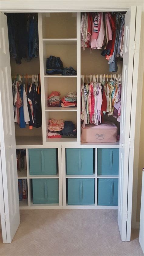 You can use the furniture as a room divider because it looks good from every angle. closet for kids IKEA Kallax#closet #ikea #kallax #kids in ...