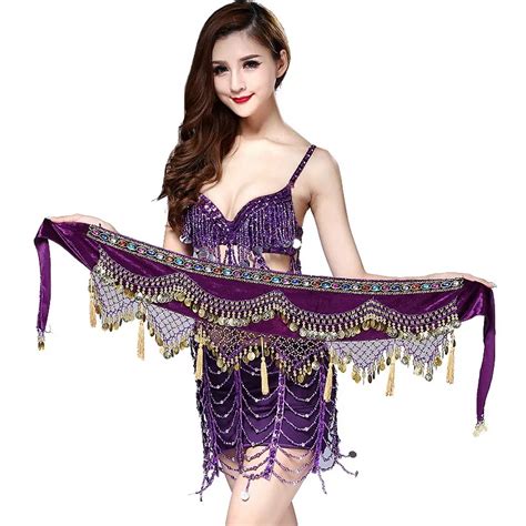 Sexy Bellylady Multi Row 165 Gold Coins Belly Dance Mini Skirt Wrap Hip Scarf Colorful Waist