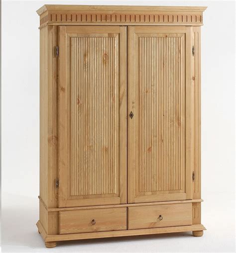 100 % made in germany mit stecksystem. Kleiderschrank 2-türig weiß kolonial Kiefer massiv Poarta