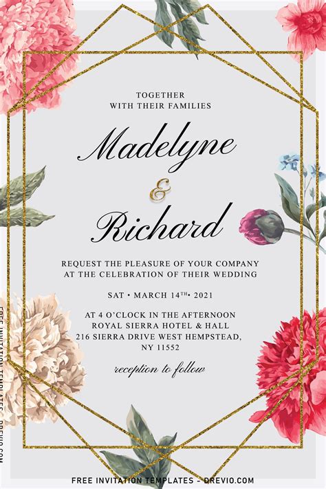 7 Botanical Garden Inspired Floral Wedding Invitation Templates