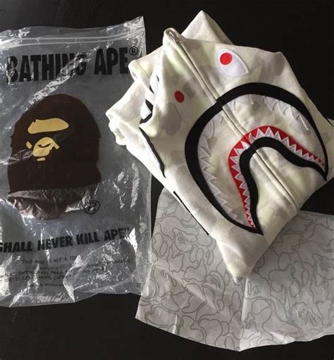 Bape Bape City Camo Shark Full Zip Hoodie White Grailed