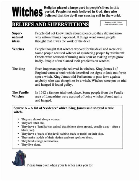 Witchcraft Worksheets Ks3 And Ks4 Lesson Plans And Resources