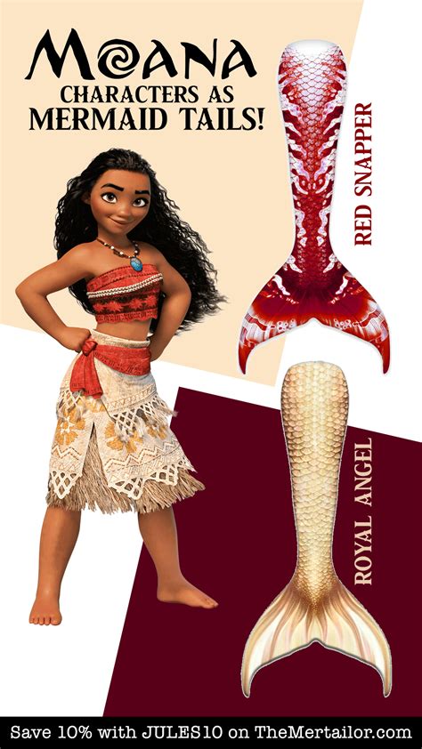 Moana Characters As Mermaid Tails Mermaid Jules