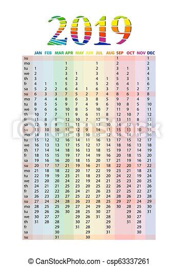 Click on change background and select a background or border for your calendar. 2019 year yearly planner calendar isolated on a white ...