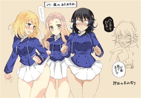 Andou Oshida And Marie Girls Und Panzer Drawn By Abenattou Danbooru