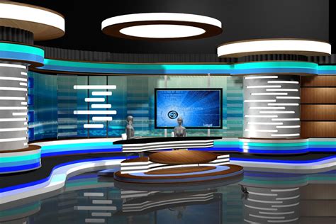 Tv News Room Studio 002 3d Model