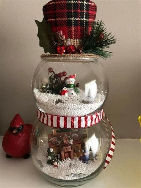 Fishbowl Snowman With Tartan Hat Christmas Ts To Make Diy Christmas