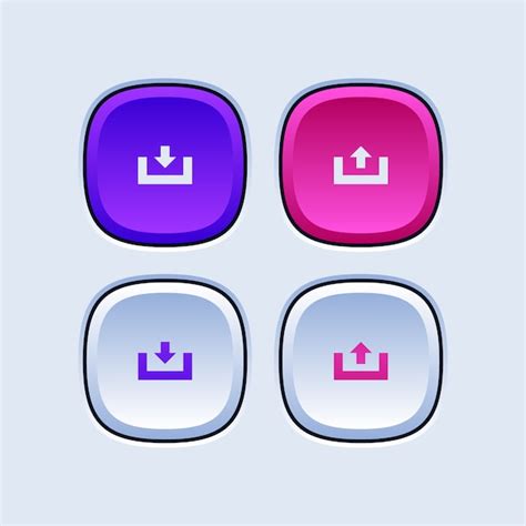 Premium Vector Download And Upload Buttons