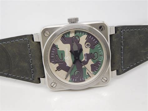 Its dial is covered with a patchwork of matte greys, its case and strap in matte black. Replica Bell Ross BR03-92 Green Camo Military Watch review