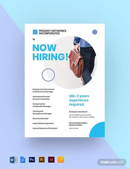 Now Hiring Flyer Template Word Psd Indesign Apple Mac Pages
