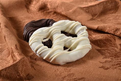 Gourmet Chocolate Covered Pretzels Stock Image Image Of Snack