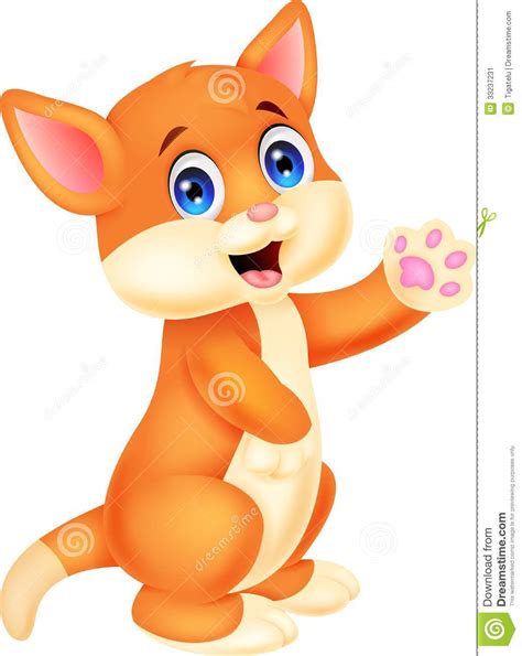 Cute Baby Cat Cartoon Stock Vector Illustration Of Orange 33237231