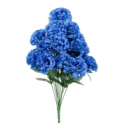 Royal Blue Artificial Carnation Bush Bushes Bouquets Floral