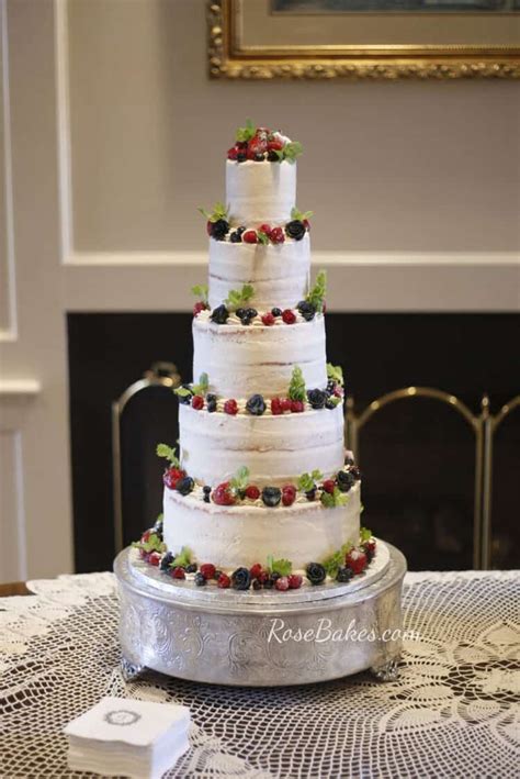 Semi Naked Sugared Berries Winter Wedding Cake