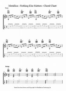 Metallica Nothing Else Matters Sheet Music For Guitar Chord Chart