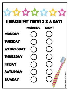 Free Teeth Brushing Chart By EnthusiasticallyOT TPT