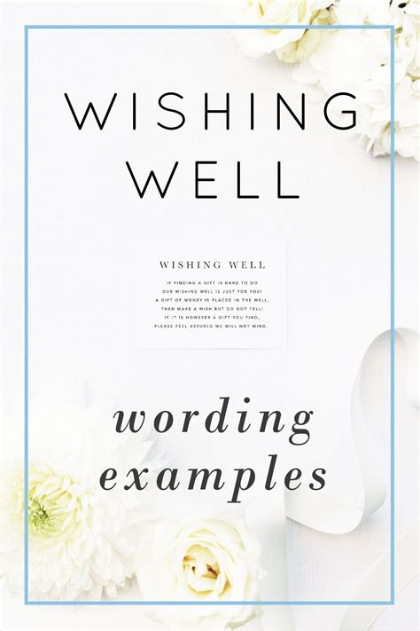 The 6 Best Wishing Well Wording Examples Wishing Well Wording Ideas