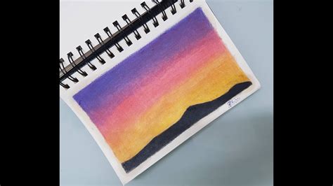 Drawing Sunset Using Colored Pencils Youtube