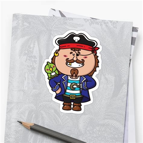 Kawaii Pirate Stickers By Boyusya Redbubble