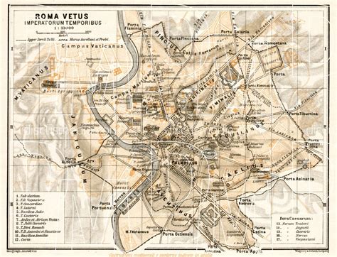 Old Map Of Ancient Rome In 1909 Buy Vintage Map Replica Poster Print