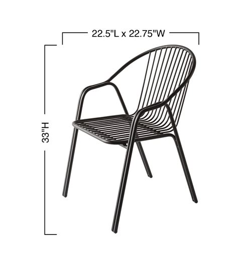 Indoor Outdoor Metal Bistro Chair Black Vivaterra