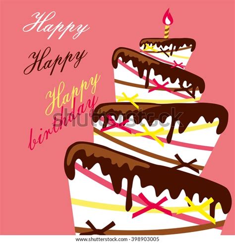 happy birthday card birthday cake colorful stock vector royalty free 398903005 shutterstock