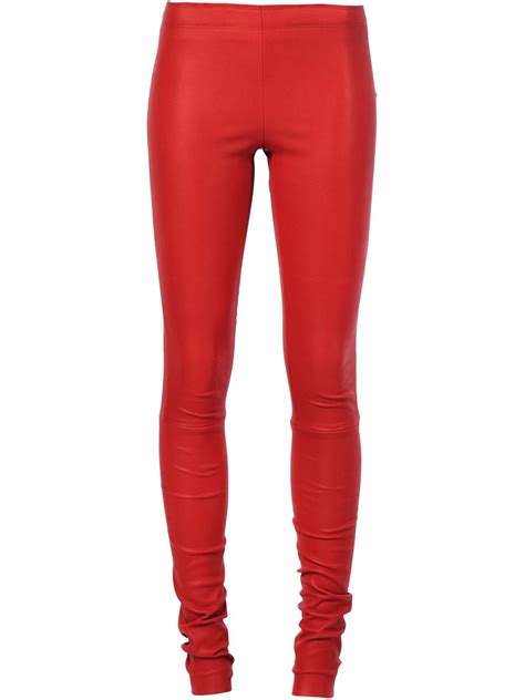 Stouls Leather Leggings In Red Lyst