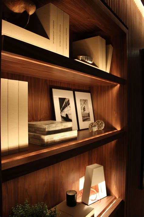 Bookshelf Design Bookcase Led Strip Light Floating Shelf Shelving