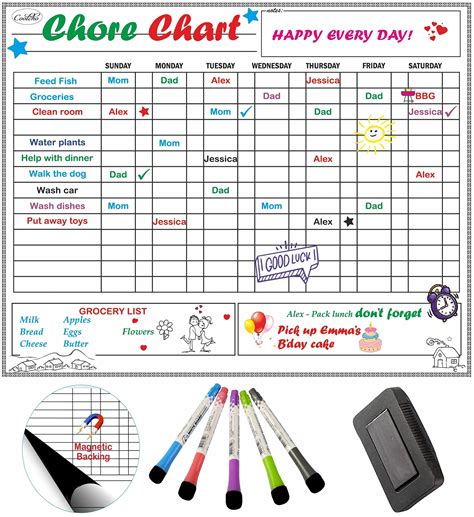 Buy Coolcho Large Magnetic Chore Chart For Kids Multiple Kids Teens