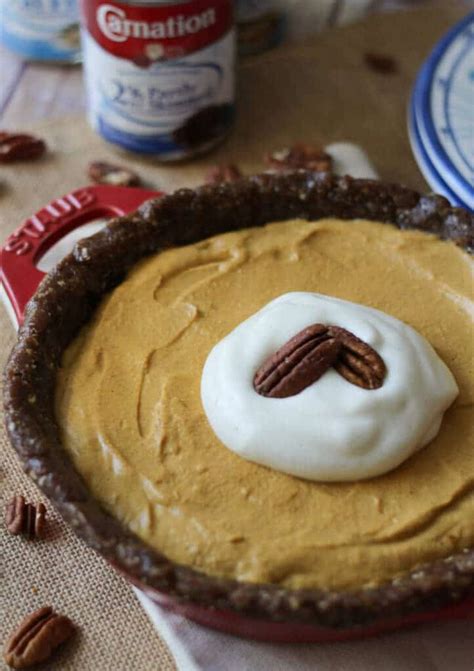 Gluten Free No Bake Pumpkin Pie Lightened Up Thanksgiving Dessert