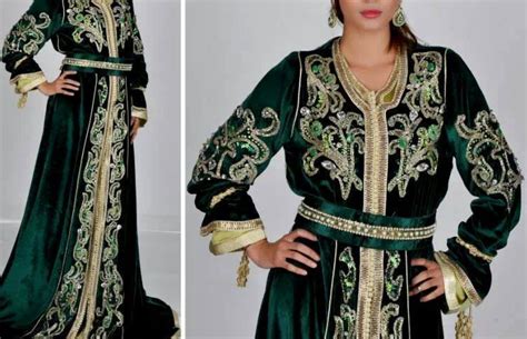 Magnifique Modèle De Caftan Vert Caftan Marocain Takchita De Luxe New